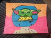 Drawing Grogu Blacklight Spring Star Wars Mandalorian Baby Yoda Jedi Spring Art
