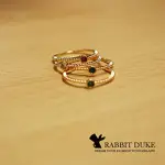 【RABBIT DUKE】經典歐美風格 個性彩色寶石麻花編織設計線戒