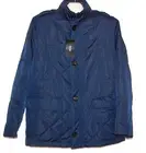 Hugo Boss Blue Shiny Men's Epaulettes Zipper Thin Lined Jacket Sz US 44 R EU 54