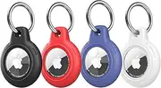 PAIFIEVD Waterproof Airtag Keychain Holder 4 Pack, Anti-Scratch Air Tag Case Airtags Keyring, Durable Airtag Cover for Apple Air Tags