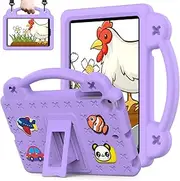 QYiiD Kids Case for TCL Tab 8 LE Tablet 2023 Released, Full Body Protective Light Weight EVA, Folding Handle Stand Shoulder Strap for TCL Tab 8 LE (Model: 9137W)/ TCL Tab 8 WiFi (Model: 9132X), Purple