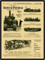 1900 Port Huron Engine & Thresher Company New Metal Sign: Dirt Road Locomotive!