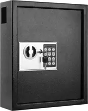 Electronic 60-Key Cabinet Wall-Mounted Digital Key Safe, Key Lock Box, Large Sec