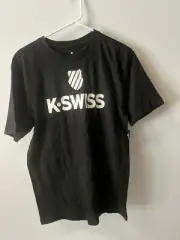 K-Swiss classic logo black t shirt size small ~ bin323