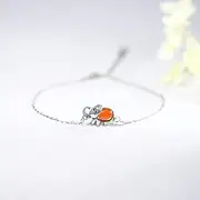 [HEYONA] Women Jewelry 925 Silver Sterling Bracelet Fashion Cuff Bangle Chain Bracelets,Garnet Elephant Vintage Friendship Bracelets Adjustable Charm Cute Animal for Women Girl Clothing Accessories Bracelet