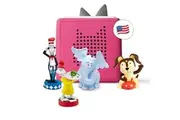 Toniebox Audio Starter Set with Cat in The Hat, Sam-l-Am, Horton Hears a Who!, and Playtime Puppy - Listen, Learn, and Play with One Huggable Little Box - Pink