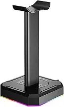 Headphone Holder Headphone Stand Holder Rack, Support Gamer Headset Stand, Aluminum Alloy Bluetooth Earphone Hanger, PC Gaming Holder Rack Headset Stand (Color : Black)