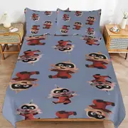 v2738 Bed Sheets Bedding The Incredibles Cartoon Bedding Sets Ultra Soft Skin-Friendly Duvet Cover 3 Piece, Cute Comforter Cover Bed Set for Boys Gir