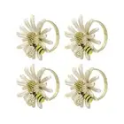 4pcs Napkin Rings Set Adorable Anti-rust Cute Bee Flower Napkin Holders Table