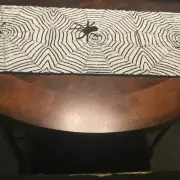 Halloween Spiders And Webs Beaded Table Runner Just Beautiful! Brand New Unique!