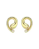 Aqua Frontal Swirl Stud Earrings
