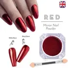 Red Mirror Nail Powder Chrome Nails Platinum Pigment Shining Manicure Shimmer UK