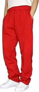 [Generic] Men's Straight Leg Sweatpants Baggy Open Bottom Athletic Pants Elastic Waist Workout Casual Fall Winter Pants Plus Size