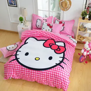 凱蒂貓床包組（床包+被套+枕套2）Hello kitty卡通床包組 四件組 日系/單人/雙人/雙人加大床包 臥室用品