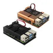 Metal Armor Case Shell Box W/ Dual Fan Heatsink For Raspberry Pi 4 Model B 4B M