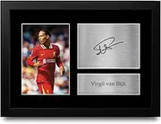HWC Trading FR Virgil van Dijk Liverpool Gifts Printed Signed Autograph Picture for Fans and Supporters - A4 Framed