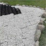 Garden Gravel Ground Grid Roadbed Reinforcement, 2 Inch Tall Groundgrid for Pea Gravel/Soil Stabilization, 2/3/4/5/6 M Wide Ground Grid(4x10m/13x32.8ft)