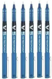 Pilot BX V5 Blue Hi-Tecpoint Extra Fine Rollerball Pen 0.5mm Nib Tip 0.3mm Line