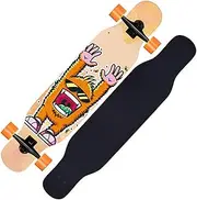 Sports Longboard Skateboard, 42" A-Level 7-Layer Maple Wood Four-Wheel STP Pattern Double-tilt Dancing Board Suitable for Adults Young People
