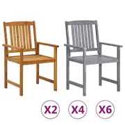Garden Chairs Outdoor Dining Chair Patio Backyard Solid Acacia Wood vidaXL