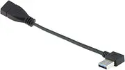 cablecc USB 3.0 Type-A Male to USB 3.0 Type-A Female Extension Cable 20cm 5Gbps 90 Degree (Left Angled)