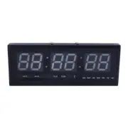 Large Digital LED Wall Clock Calendar Temperature Display Red Jumbo Size