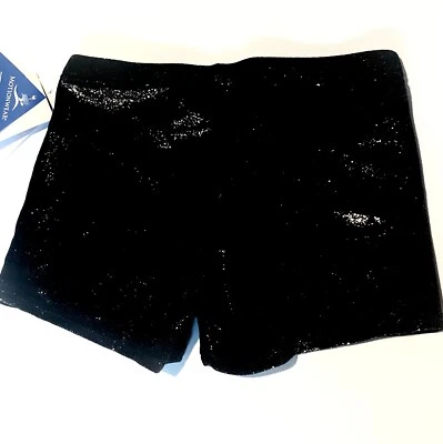 Bling! NWT Irridescent Glitter Velvet micro mini shorts Gymnastics Dance Workout