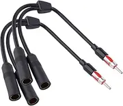 tunghey 2Pack Car AM FM Radio Antenna Splitter Adapter, 1 Male to 2 Female Y Adaptor Connector, 12 inch Auto Radio Stereo Antenna Extension Cable, Vehicle Accessories Universal for Truck, SUV