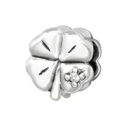 Silver Lucky Clover Charm Bead