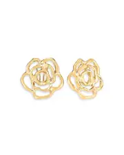 Roberto Coin 18K Yellow Gold Bold Gold Oro Classic Openwork Rose Stud Earrings
