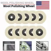 10Pcs 4 Inch Wool Buffing Wheel For Angle Grinder Tool Felt Polishing Disc Pad