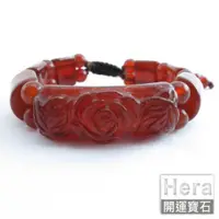 在飛比找ETMall東森購物網優惠-Hera 赫拉 精雕花開富貴紅玉髓版環