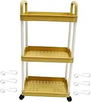 Zerodeko Rolling Utility Cart Side Handles 3-Tier Multi-Functional Storage Trolley