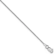 14k White Gold 1mm Parisian Wheat Chain Anklet 10"