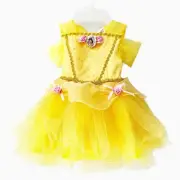 Disney Princess Belle Dress Costume Beauty & The Beast Yellow Girls 12-18mo NEW