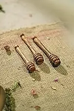 Olive Wood Honey Dipper, Handcrafted Wooden Handle, Natural Grain Pattern (Dim 12 cm)