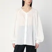 [TheLatest] Wide White Semi-transparent Shirt S White