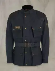 Belstaff McGregor Pro Waxed Long Way Up Wax Cotton Motorcycle Jacket, Waterproof