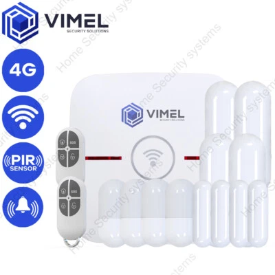 4G Home Security Alarm System WIFI Quad Wireless Window Door PIR Sensor
