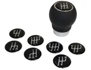 SAAS Leather Gear Knob Black Ball with 8 Shift Patterns SGKRB