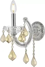 Elegant Lighting 2800W1C-GT/RC Maria Theresa 12-Inch High 1-Light Wall Sconce