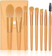 Makeup Brushes,Makeup Brush Set,8 PCS Travel Make Up Brush Kit,Cosmetic Brushes for Face Foundation Blush Eye Shadow with Storage bag(Orange)