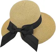 [YeeHeen] Straw Sun Hat for Women Floppy Foldable Summer Beach Hat UPF 50 Wide Brim Packable Hat