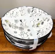 PEANUTS Snoopy Woodstock Winter Snowman Snowflakes 3 Set Tidbit Bowls Zrike NEW