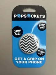PopSockets PopGrip Phone Grip Stand Swap Top Selfie Black White Chevron