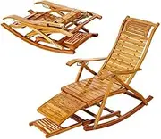 Rocking Chair Armchair Wooden Deck Chair Summer Sun Folding Chair Lounging Rocker Deck Relaxing Recliner Lounger Seat Indoor Outdoor