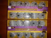 2 BOXES OF 10 HOME Spider/ Web Decorative Silk Lantern Light Set Halloween