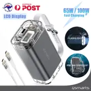 65W / 100W Power Bank Fast Charge USB C Portable Battery Pack For iPhone Samsung