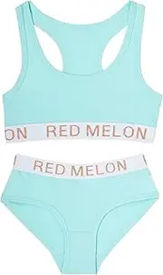 [Style It Up] Girls Training Bra Crop Top Vest Knickers Brief Pants Set Cotton Glitter Hipster Underwear Bralette Undies Elasticated Band 7-13 Years