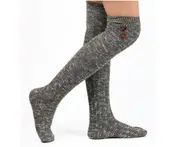 Women's Buttons Cotton Knit Knee High Boot Socks